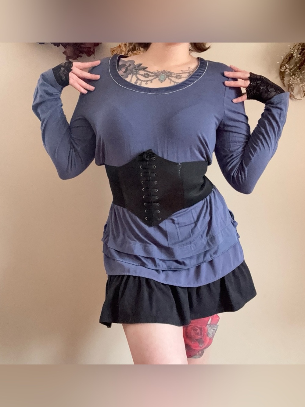 Fairycore Blue Layered Long Sleeve Top 💙🖤